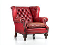Ohrensessel Lederoptik rot 95x90x105 cm - klassisches Chesterfield Design mit hoher Rückenlehne für Wohnzimmer