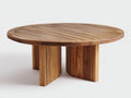 Gartentisch Teakholz Rund 150x150x75 cm Naturfarben Modernes Design