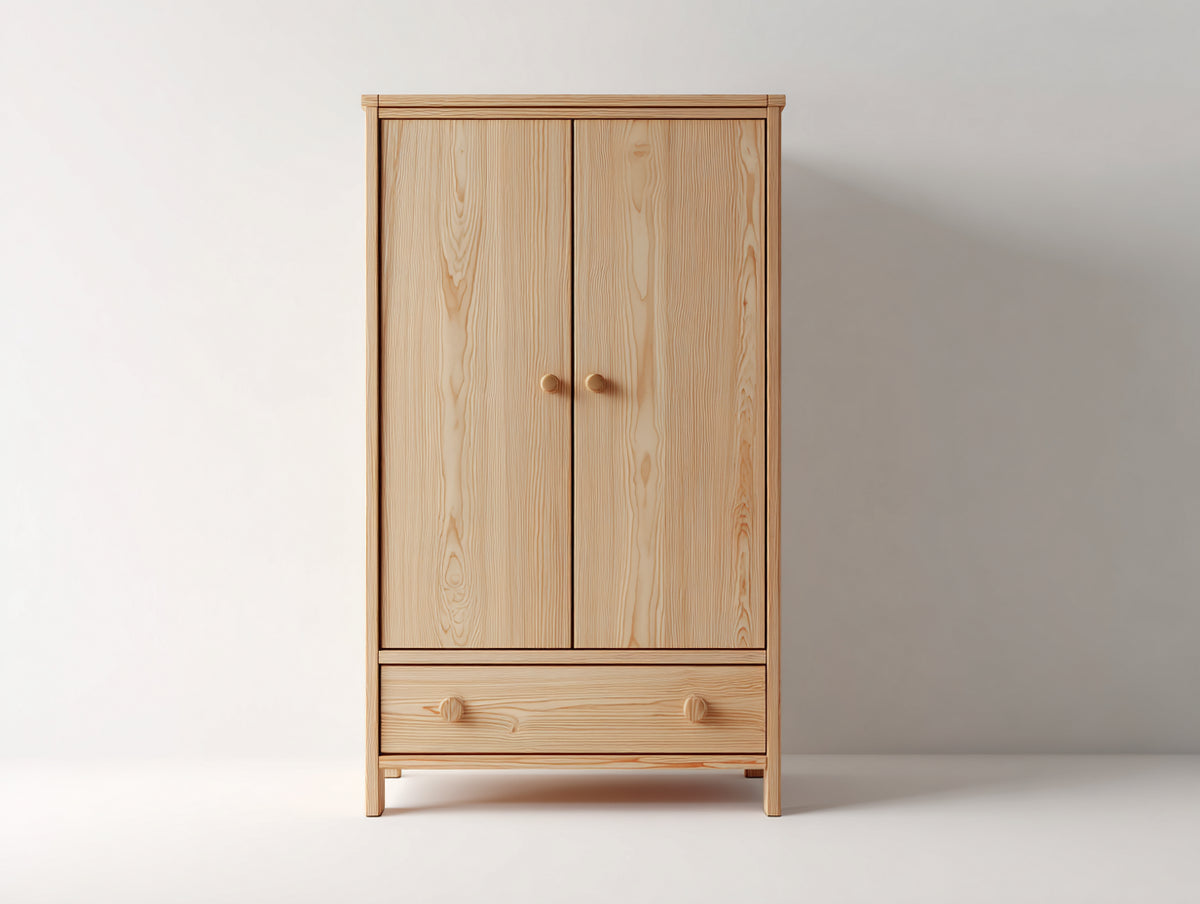 Kleiderschrank Holz 100x55x180 cm Natur - modernes Design