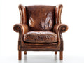 Ohrensessel Echtleder 90x85x110 cm Braun Klassisches Design