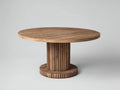 Gartentisch Rund Teakholz 140x140x75 cm Naturfarben Modernes Design
