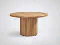 Runder Gartentisch aus Holz 120x120x75 cm - Naturholz Farbe - Modernes Design für Garten und Terrasse