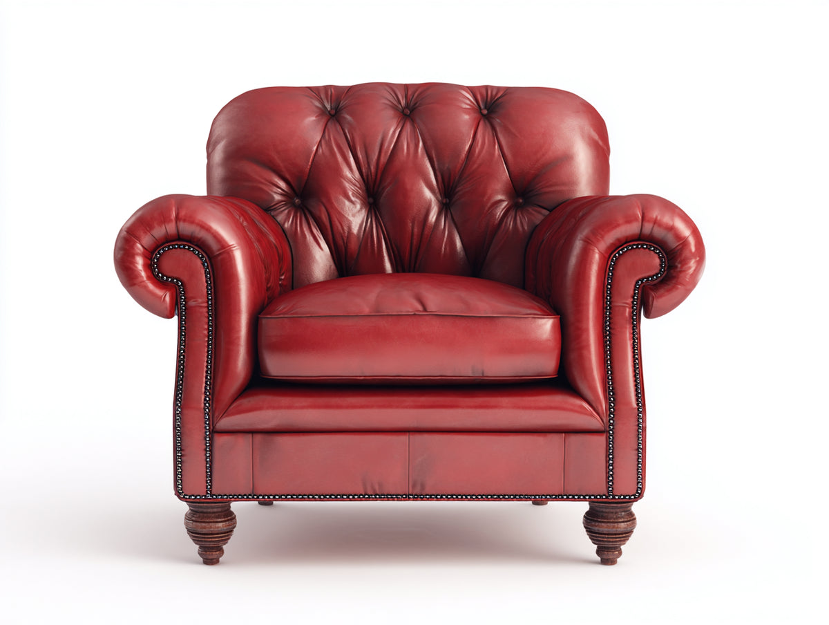 Ohrensessel Kunstleder 90 x 85 x 100 cm - Rot - Klassisches Design mit gepolsterter Rückenlehne