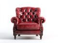 Ohrensessel mit Bezug in Lederoptik 105 x 92 x 112 cm - Weinrot - Klassisches Chesterfield Design mit Knopfheftung und Ziernieten