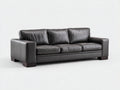 Gerades Sofa 3 Sitzer Leder 230x90x85 cm Schwarz - modernes Design