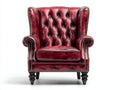 Ohrensessel Echtleder 90x85x110 cm Rot Klassisches Design