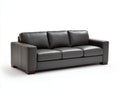 Gerades Sofa 3 Sitzer Leder 230x90x85 cm Schwarz - modernes Design