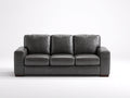 Gerades Sofa Lederoptik dunkelgrau 240x95x85 cm - modernes 3-Sitzer Design für Wohnzimmer