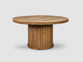 Gartentisch Holz rund 120x120x75 cm - natürlicher Stil für Terrasse und Garten