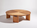 Runder Gartentisch aus Holz 120x120x45 cm - Naturholz Farbe - Modernes Design für Garten und Terrasse