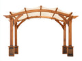 Pavillon Holzpavillon 300x300x250 cm aus Holz in Braun mit Stoffdach für Garten und Terrasse klassischer Stil