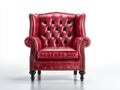 Ohrensessel Leder 85x90x105 cm Rot - klassisches Design